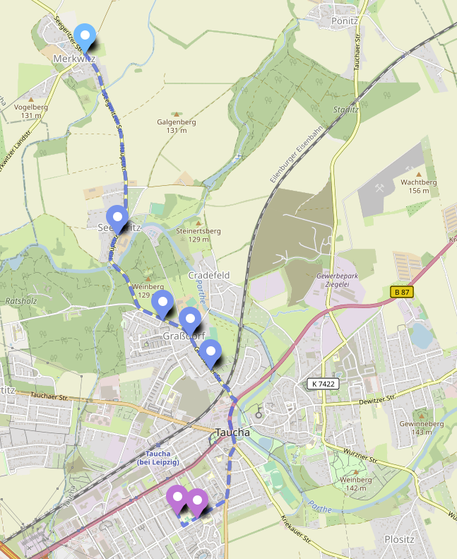 Route Fahrradbus