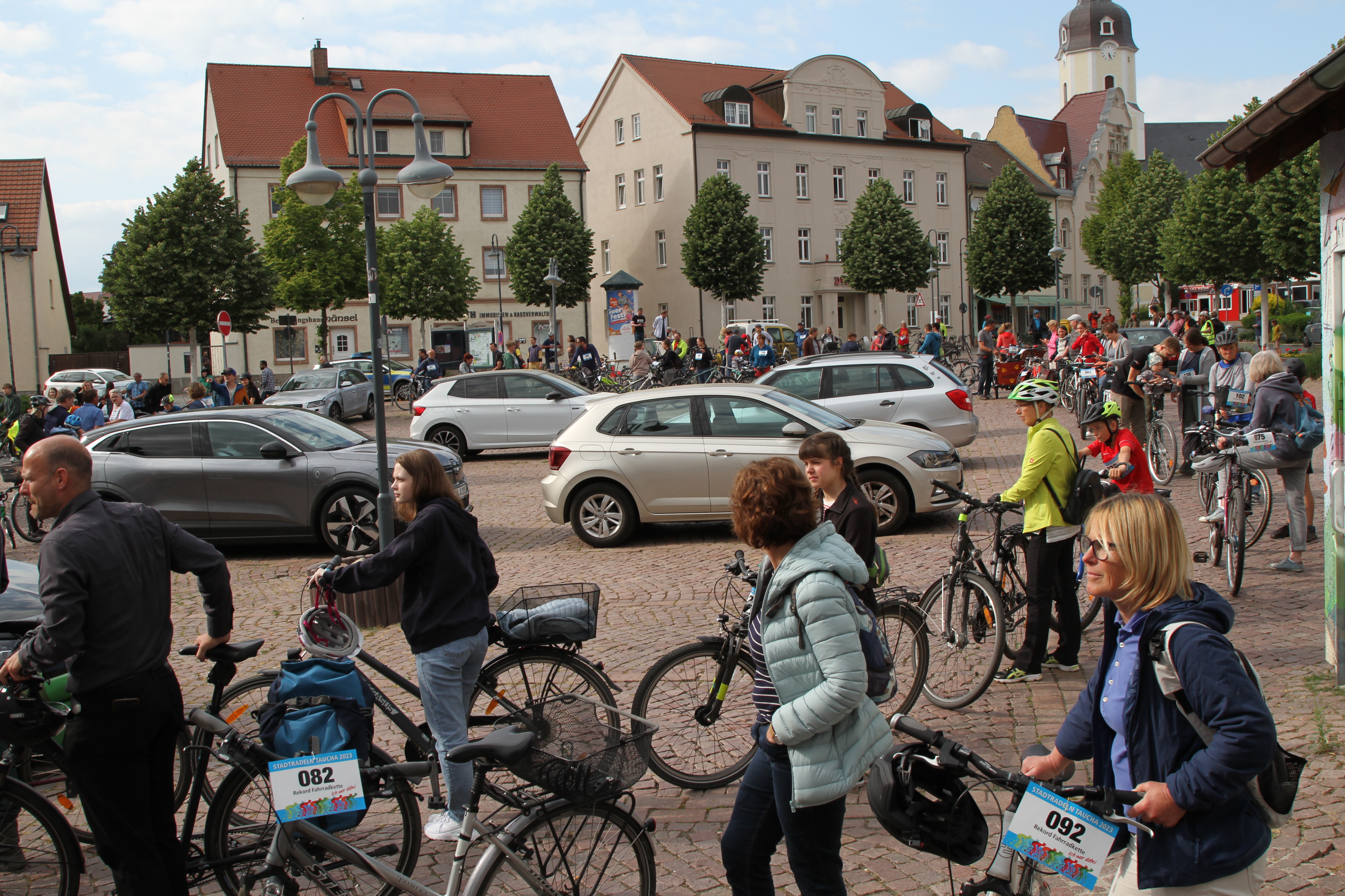 Rekordversuch zur Fahrradkette am 2.6.2023 in Taucha