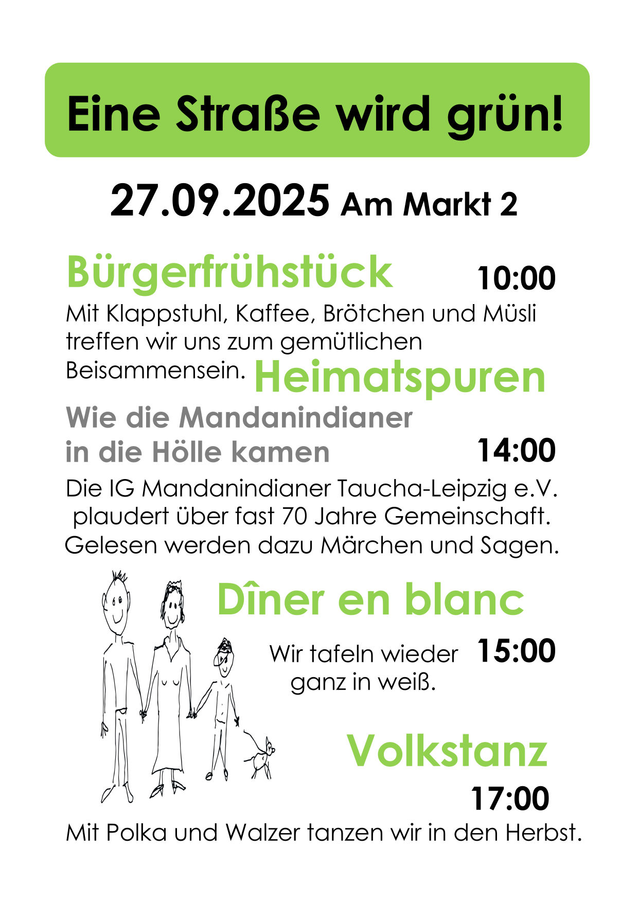 Flyer für Eine Straße wird grün! am 27.9.2025 in Taucha