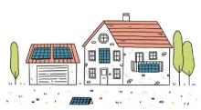 Häuser mit Solarmodulen