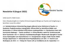 Titelseite des Newsletter des Monats Agust 2022